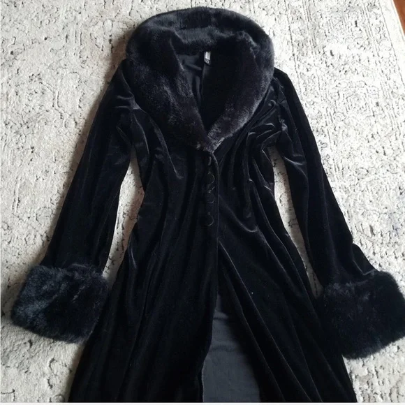 Duster Cardigan Fur Collar - Picture 2 of 4